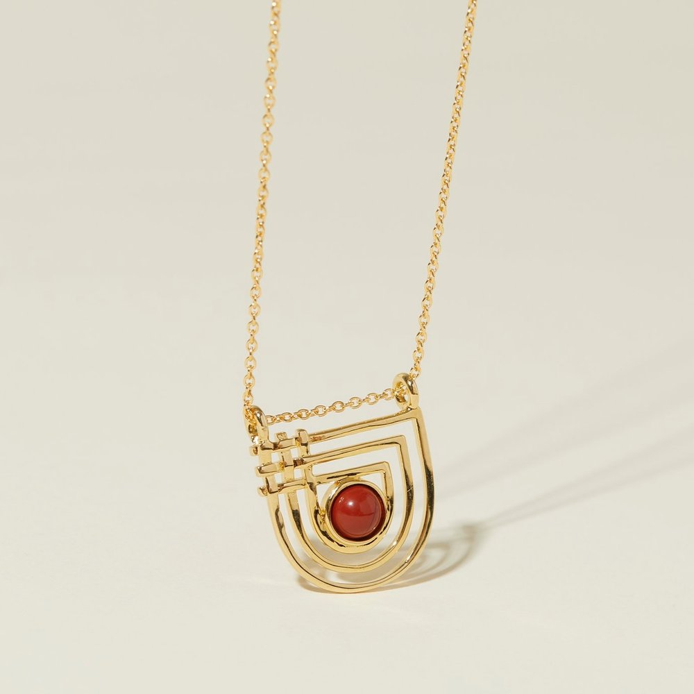 Golden Era Necklace - Red Jasper — Lindsay Lewis Jewelry