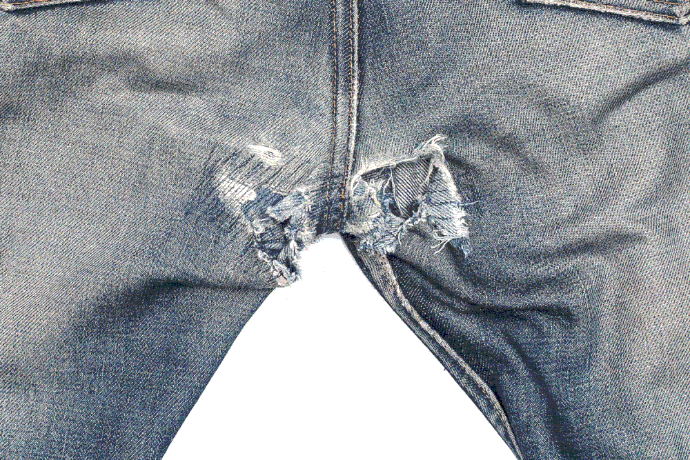 levis jeans crotch rip