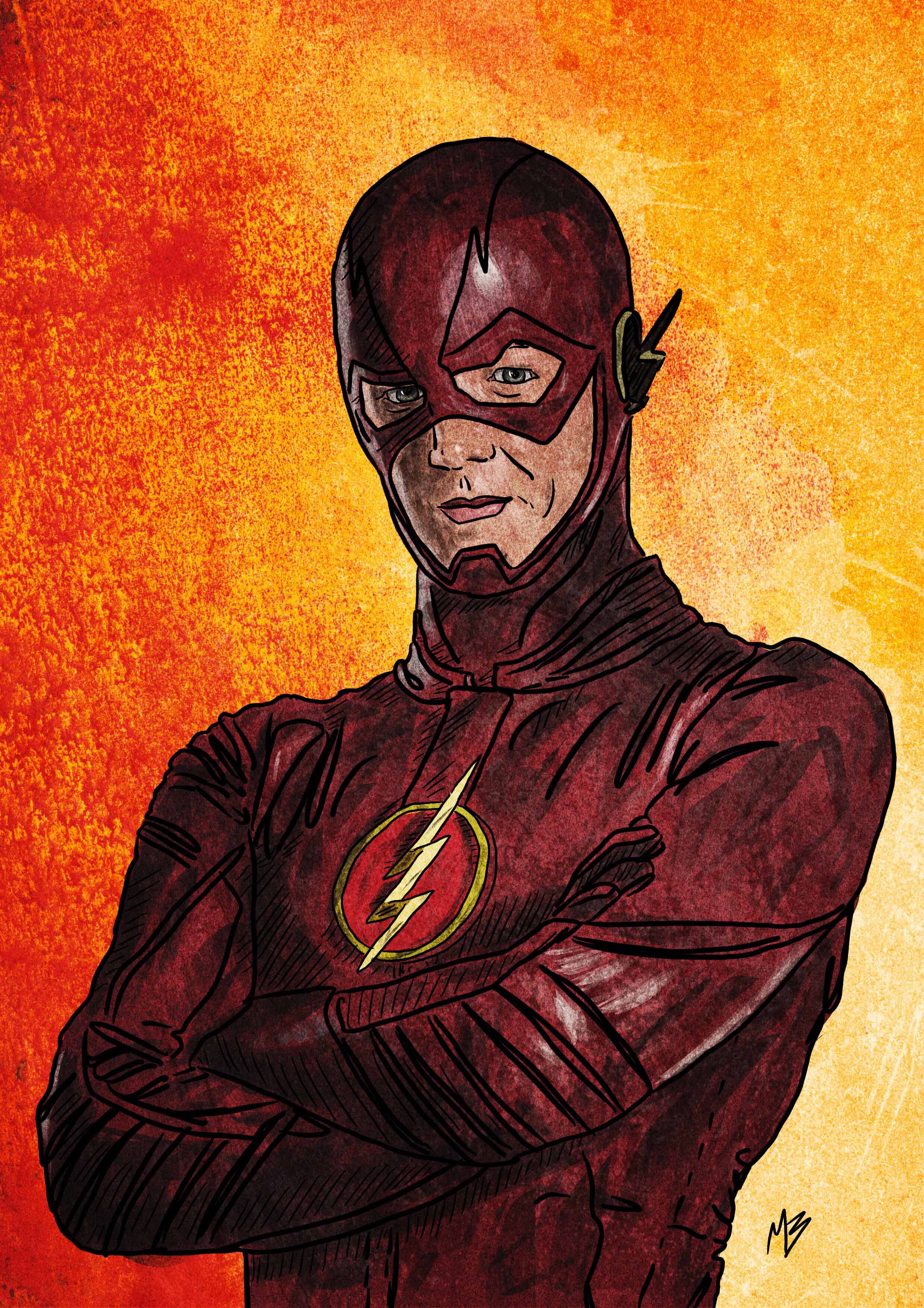 The Flash Barry Allen Grant Gustin Art Print — Mike Brennan Art & Design
