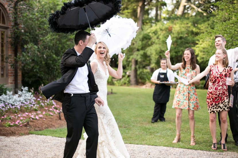 Baton Rouge weddings, Steele Burden Memorial Orangerie, bride and groom, second line