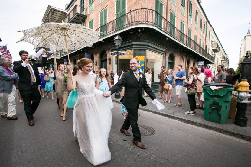 French Quarter Second Line_New Orleans Wedding Photographers