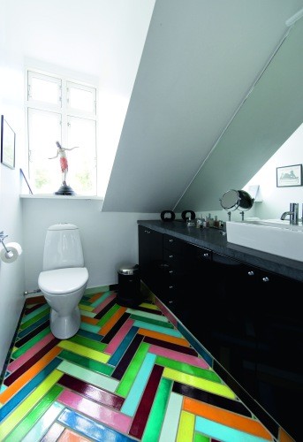 rainbow floor tiles