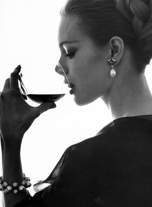 Lady drinking wine
