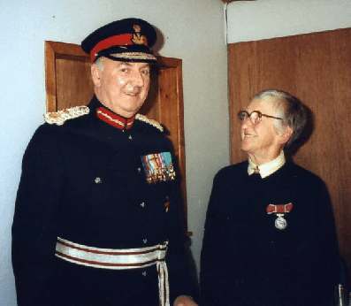 This picture shows Jamie being invested with the British Empire medal in 1991.