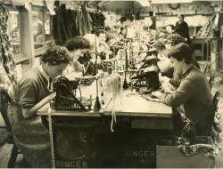 Women working at sewing machines at Flawns, St Ives (St Ives Archive)