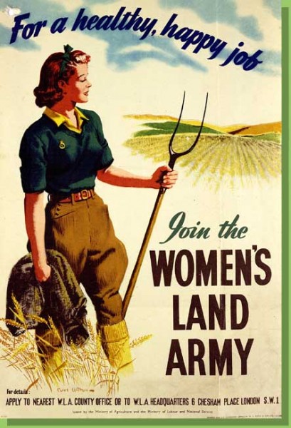 Women's Land Army recruitment poster (credit: Home Sweet Home Front)