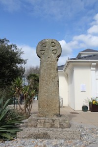 Penzance Market Cross, a carved cross originally thought to date to the 11th century and later used to mark Penzance's market centre in Greenmarket, now outside Penlee House (credit: Tom Goskar)