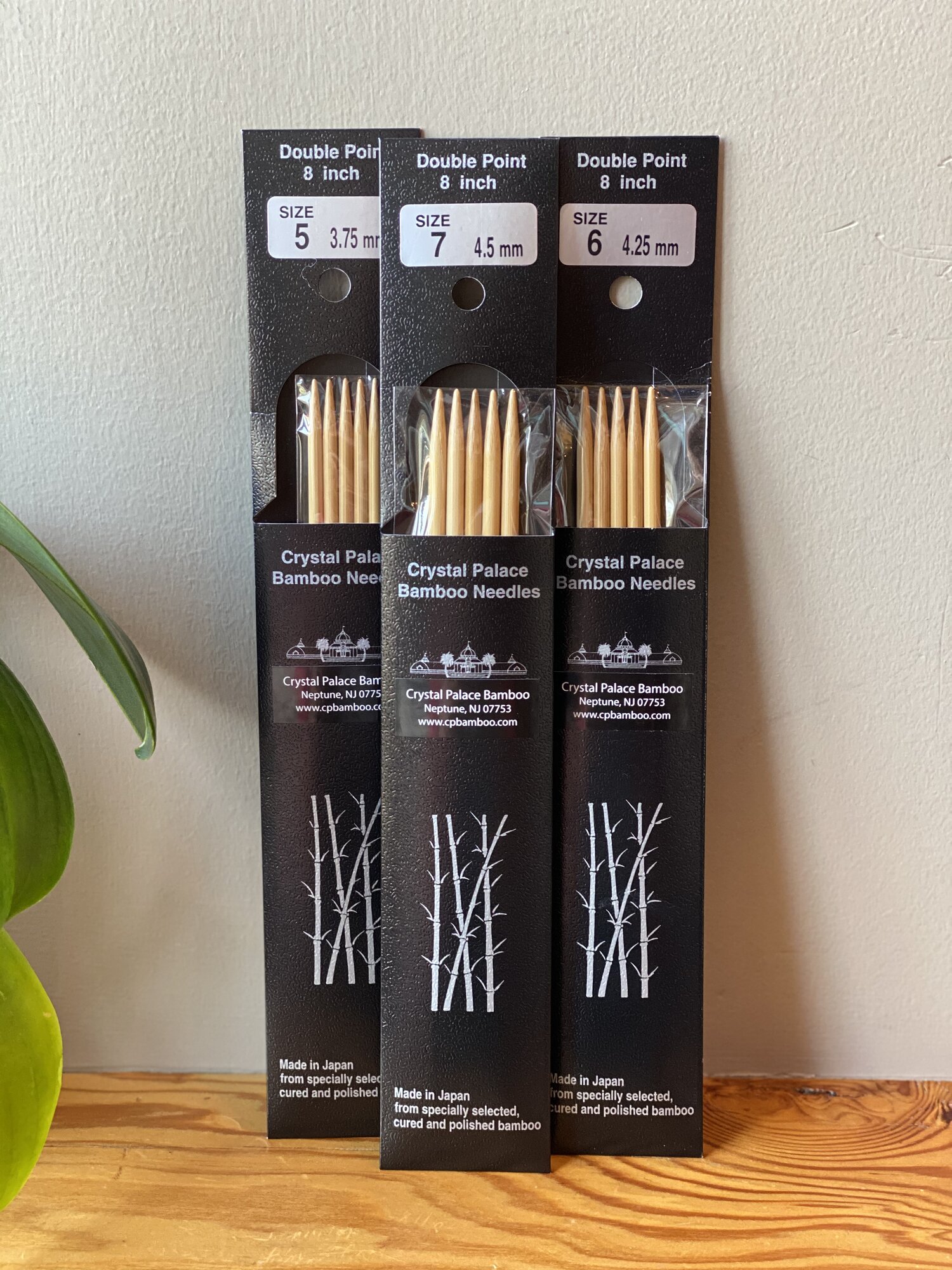 DOUBLE POINTED KNITTING NEEDLE SET – 7.9” LONG - BAMBOO - INCLUDES
