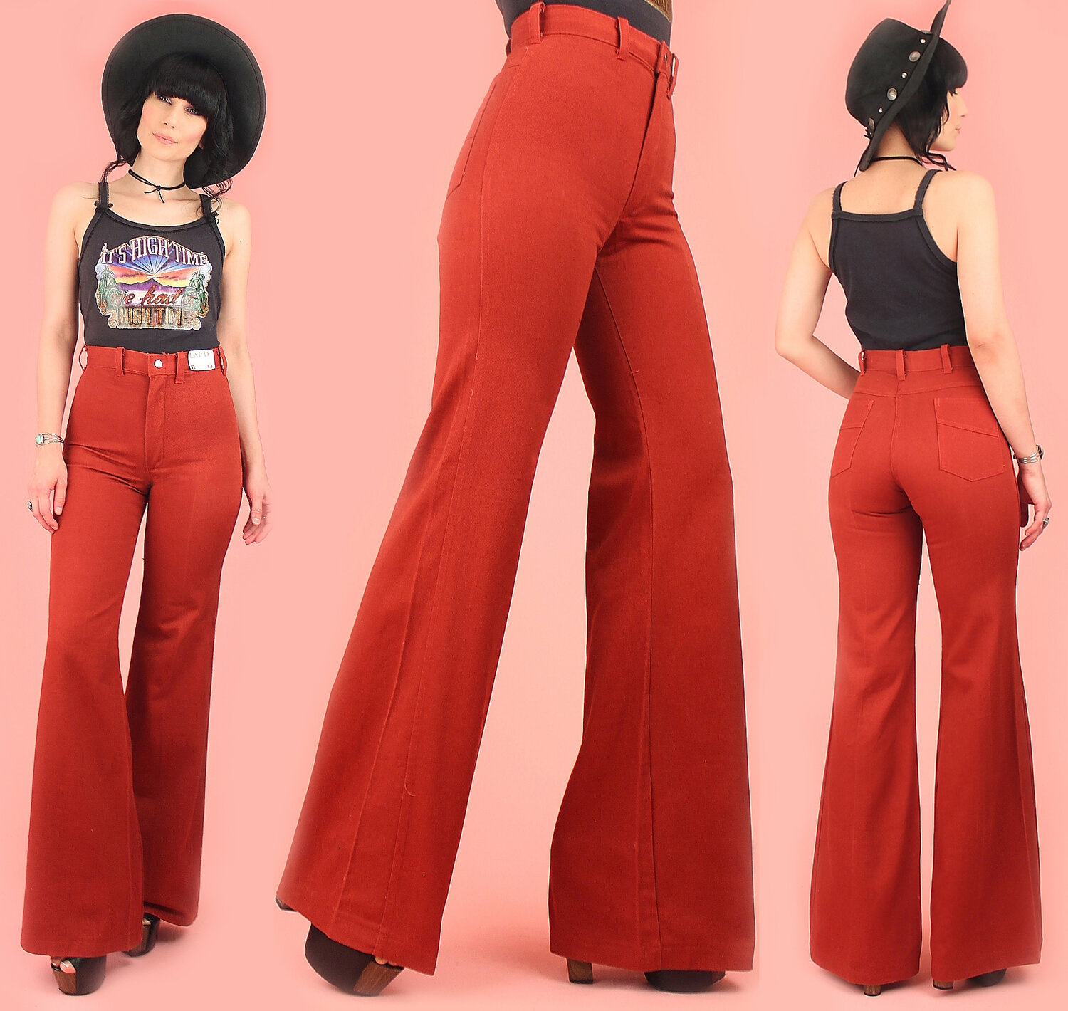DEADSTOCK Vintage 1970s L.A.P.D. Bell Bottoms // High Rise + Extra