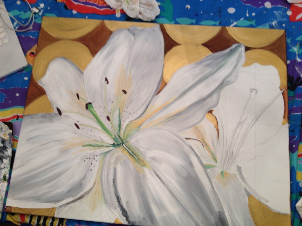 Step by Step of White Lily Painting