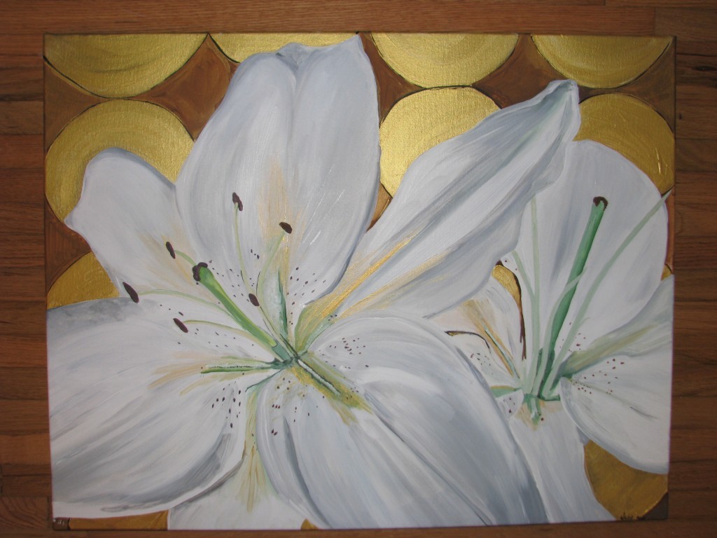 White Lily Painting: Canvas 2