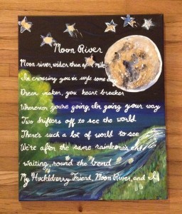 Finished Moon River Nursery Lyrics Painting
