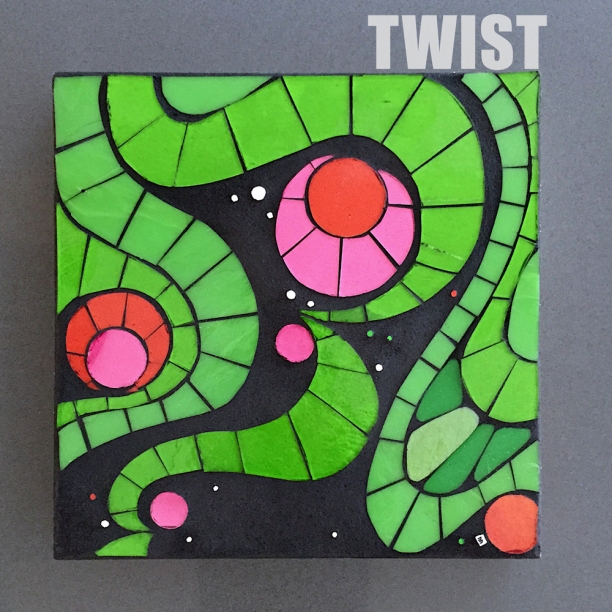 Twist | 10" x 10" | glass+grout | $290 | Heather Hancock 2012