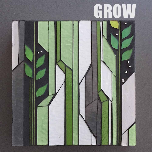 Grow | 10" x 10" | glass+grout | $290 | Heather Hancock 2014