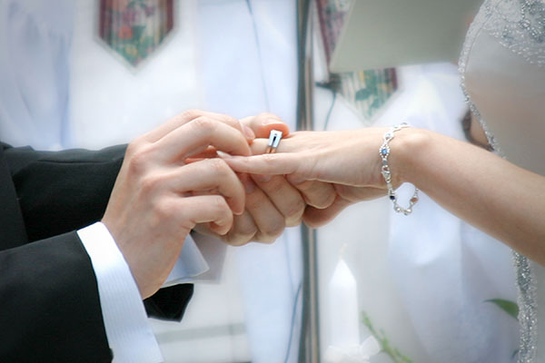 Exchange of rings wedding vows