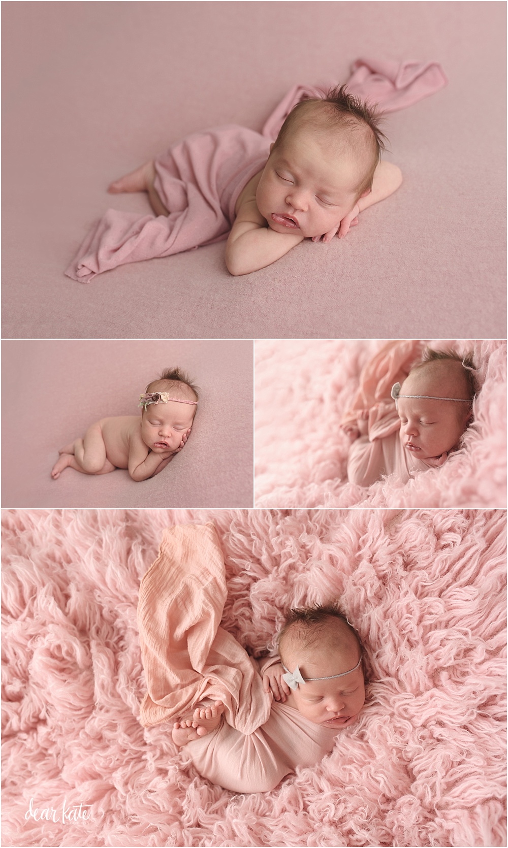 baby girl in pink newborn portraits northern colorado