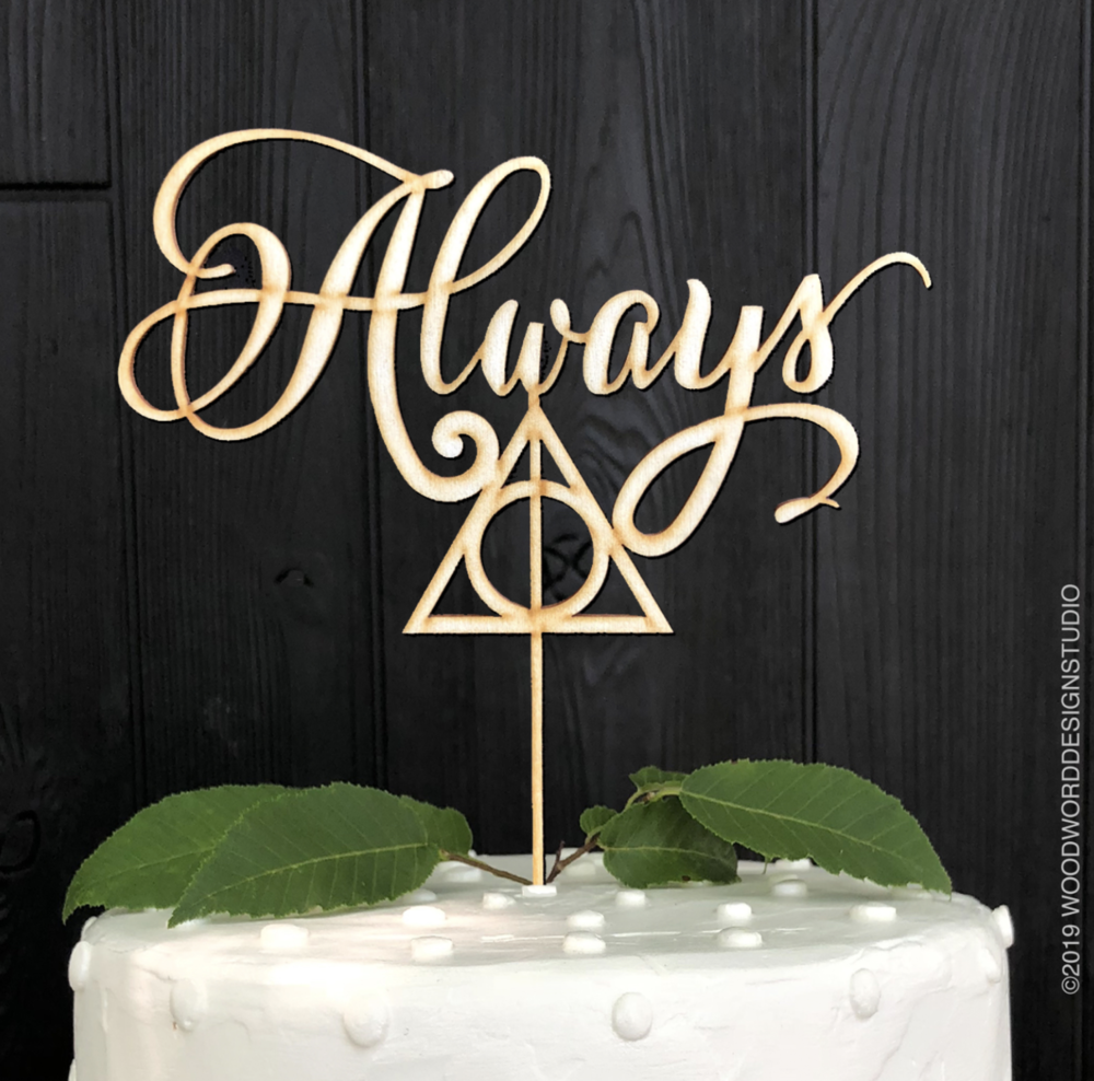 Harry Potter Always Personalised Rose Gold Mirror Wedding Cake Topper.339 