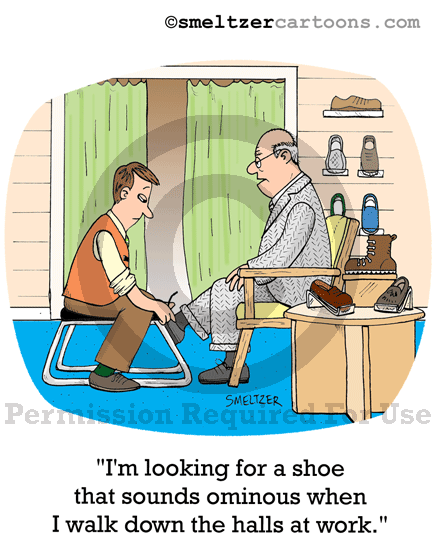 Shoes For The Intimidating Boss Cartoon - 