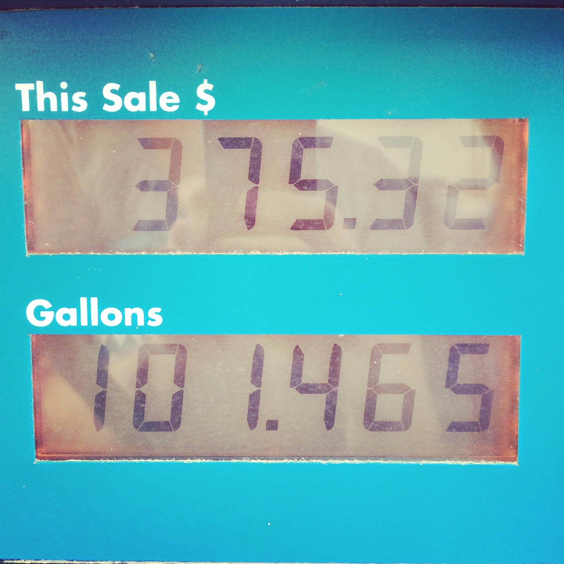 first time we filled the tank