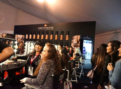 Lining up to get color matched with Makeup Forever's  Ultra HD Generation Foundation.