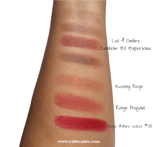 Swatches taken in direct sunlight