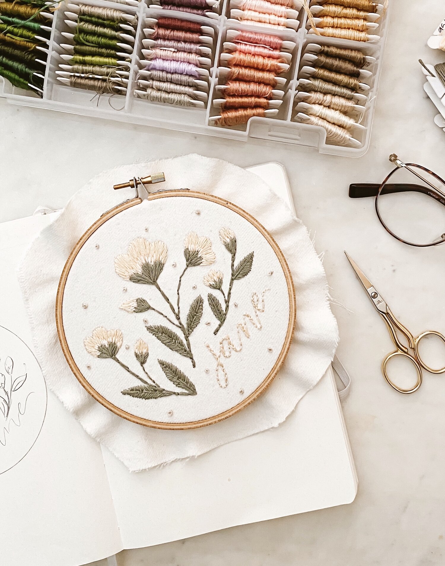 Floral Bouquet Embroidery Pattern — by CHLOE WEN