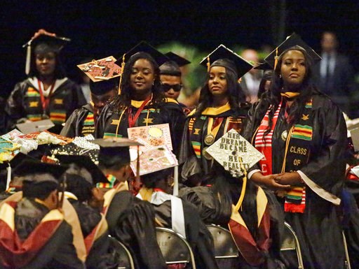 FOX PHOTO: Bethune-Cookman University students turn their backs to Education Secretary Betsy DeVos. 