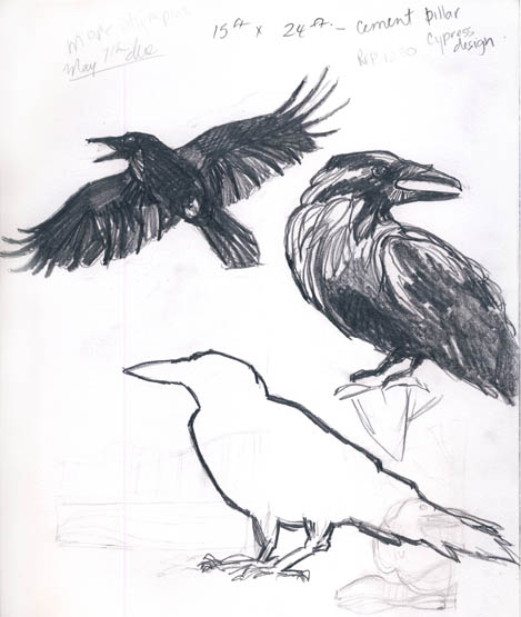 A page from my sketchbook reveals my facination with ravens