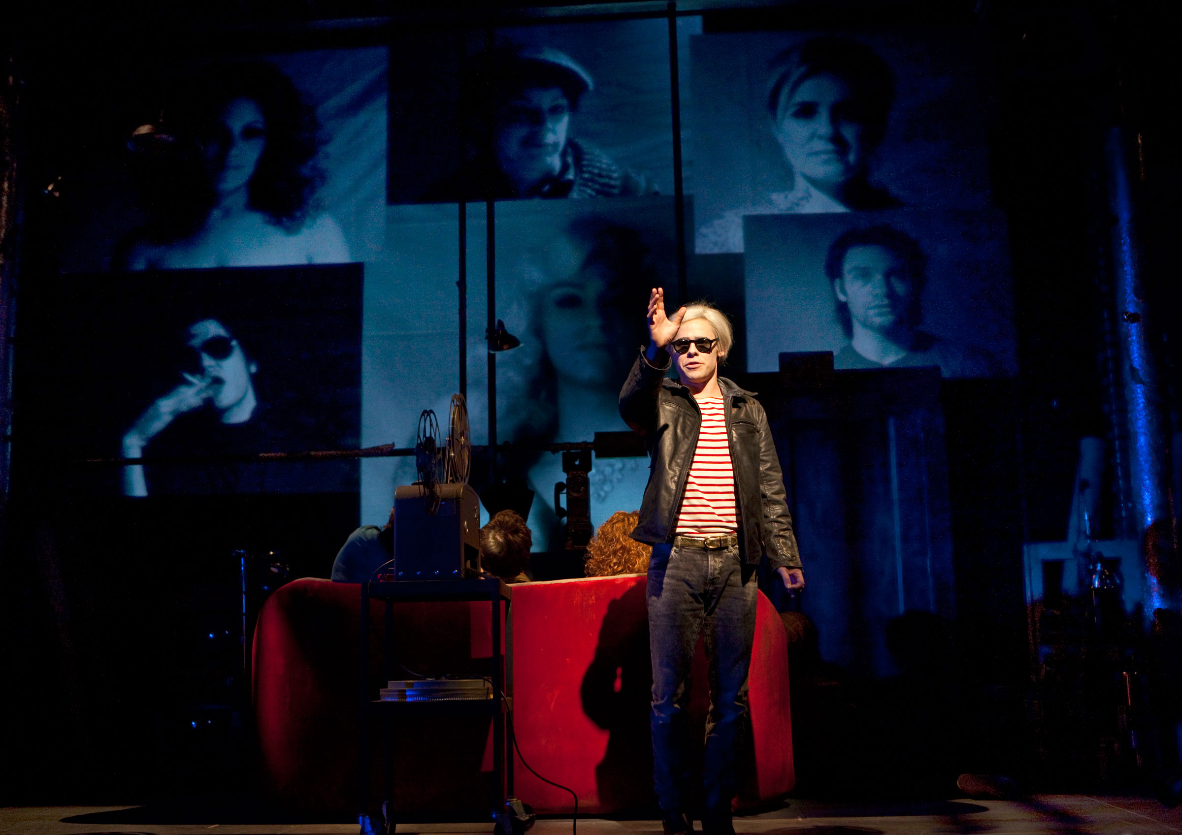 Randy Harrison as Andy Warhol, and the cast of Pop!