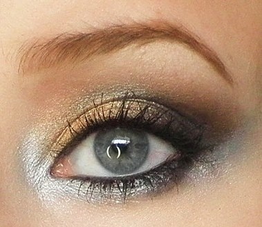 Continuing the silver and gold palette into bridal makeup