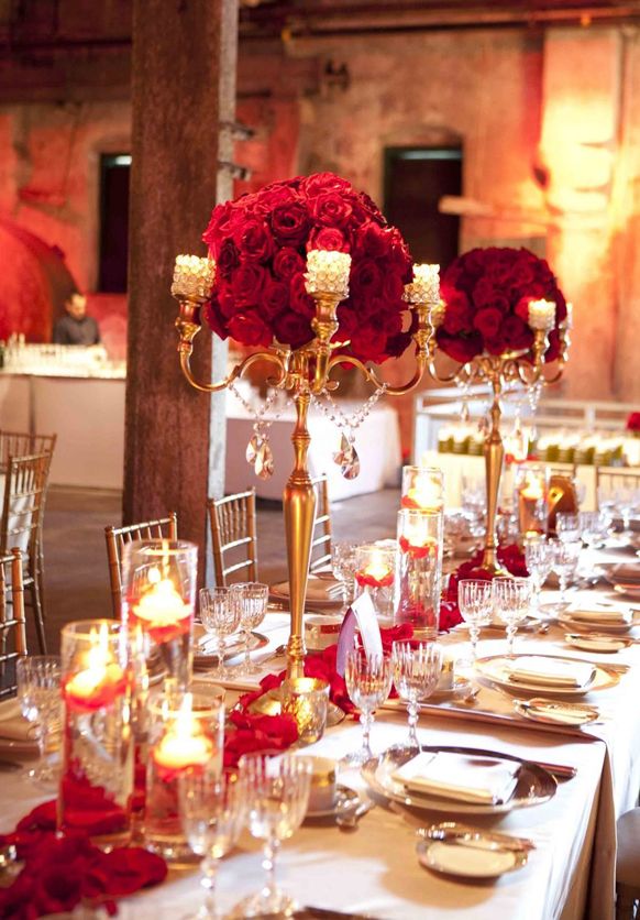 Red and Gold Tablescape