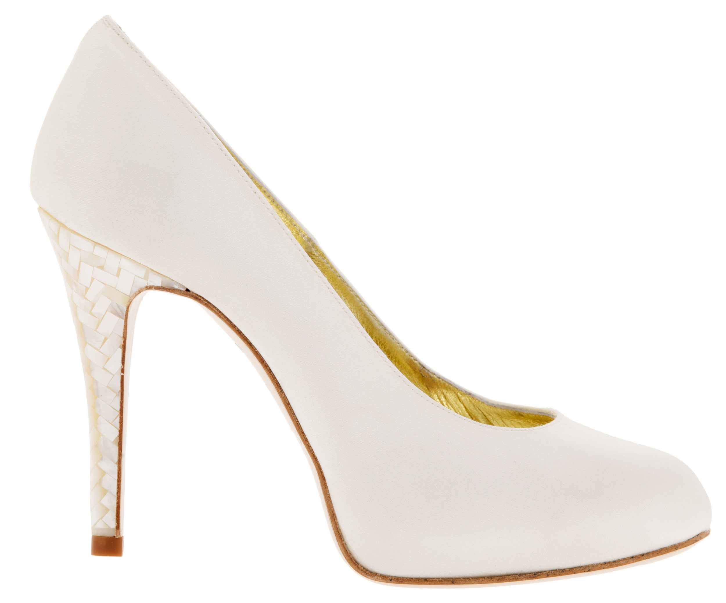 The Caira shoes, with Freya Rose's signature Mother of Pearl mosaic heel