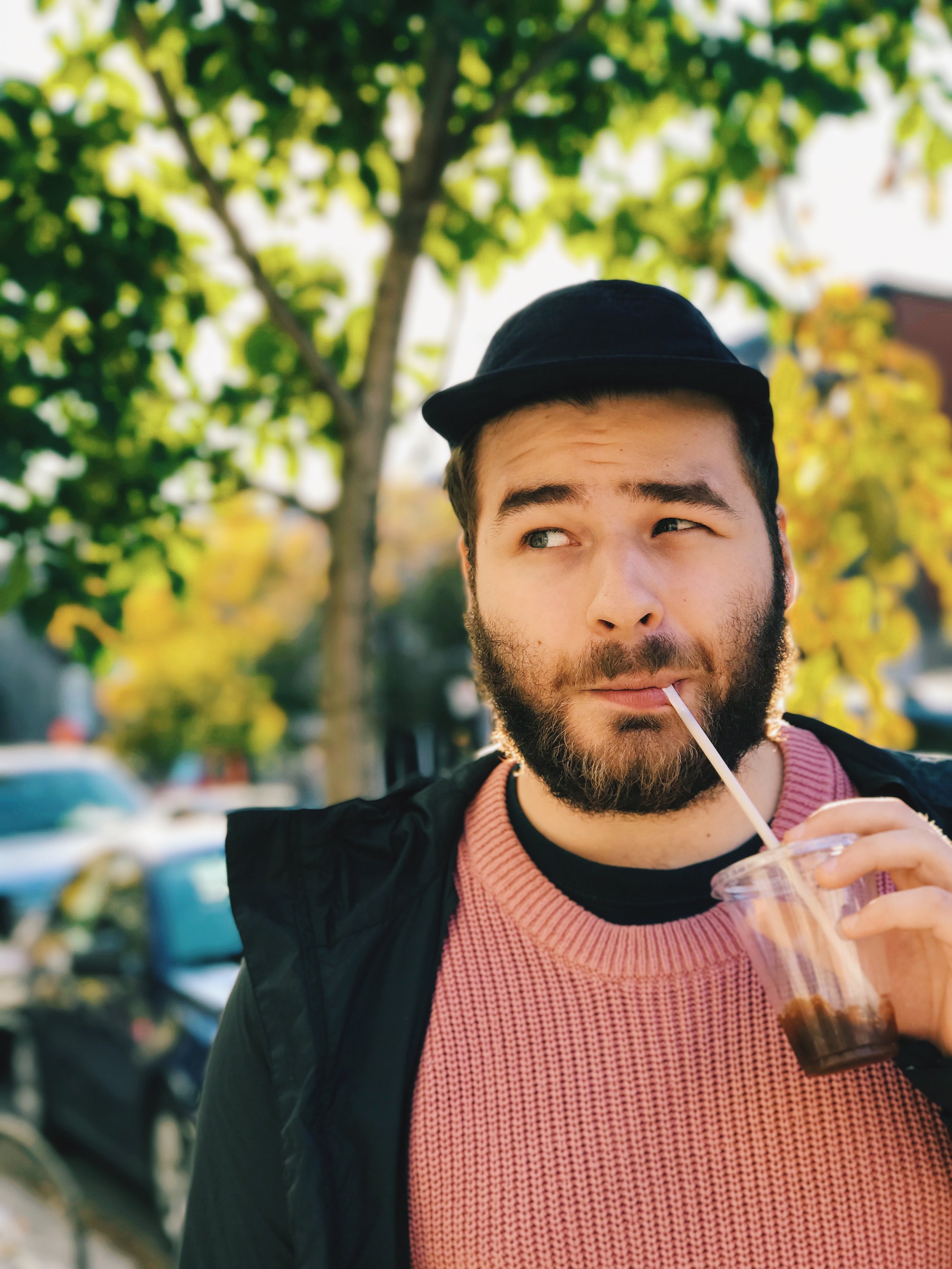 Portrait of my boyfriend, Mile-End, Montreal. Exposure 1/138 at f/2.8. Edited with VSCO.