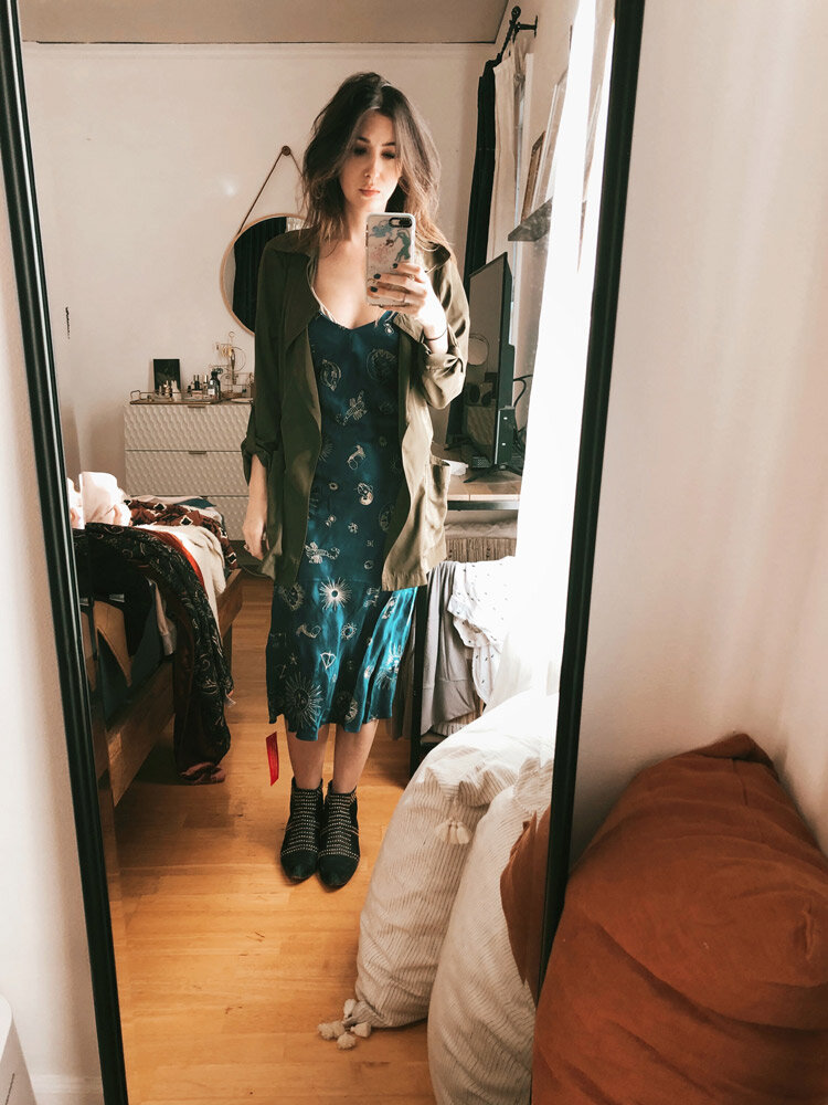 slip dress with boots