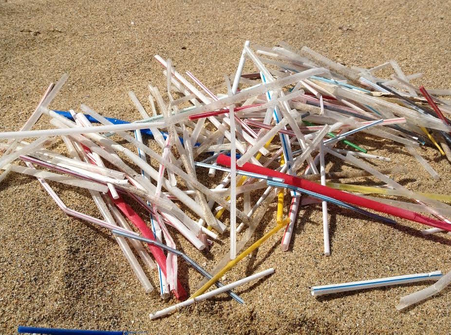 plastic straw beach
