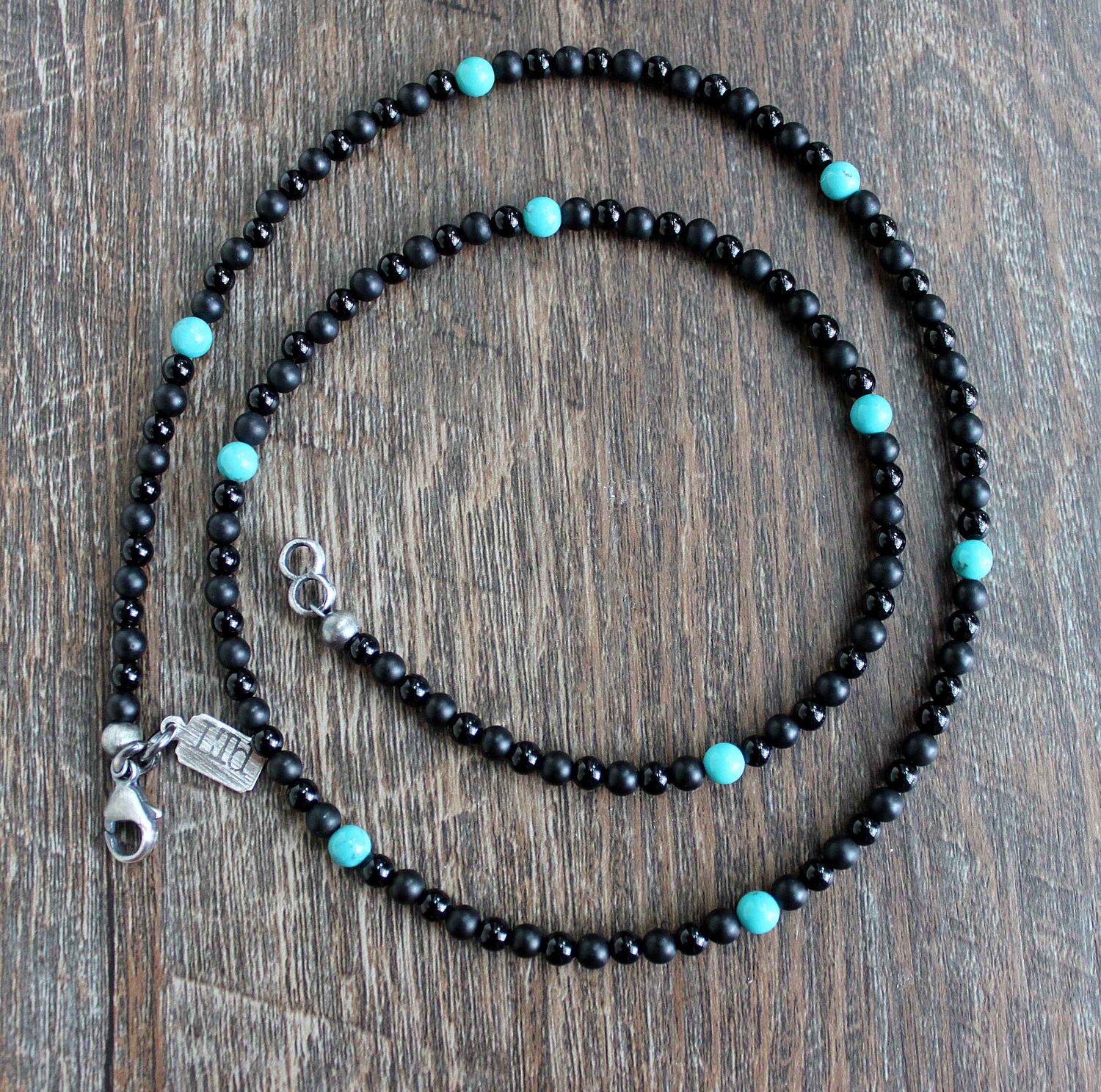 Black Onyx and Multi-Turquoise Candy Necklace