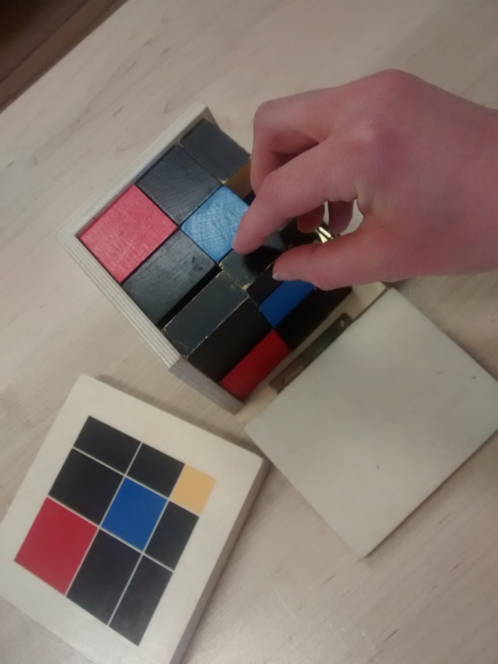 Maria Burr, Assistant Primary Three I chose the trinomial cube because as an adult, I very much enjoy building the trinomial cube. I just love how all the pieces fit together so beautifully!