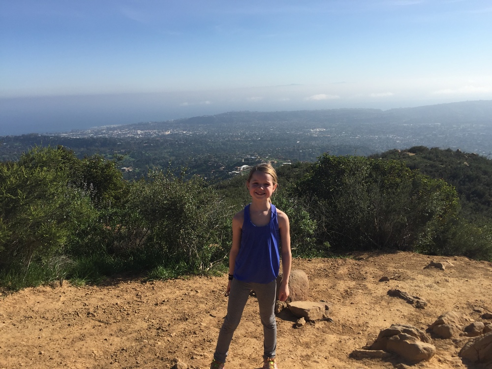 Hiking mountains in Santa Barbara, California!  That girl knows how to vacation!