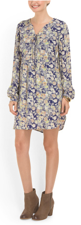skies are blue floral shift dress- $29.99