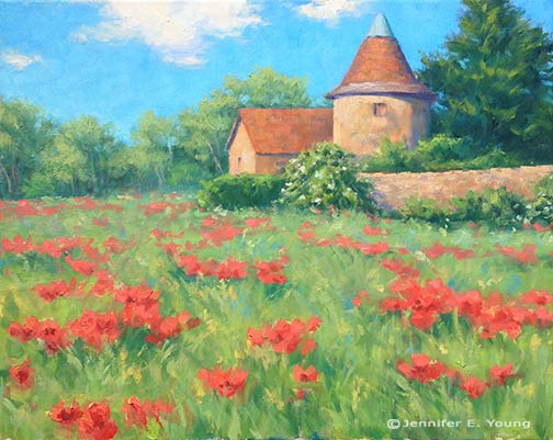 landscape painting south of France by Jennifer E Young