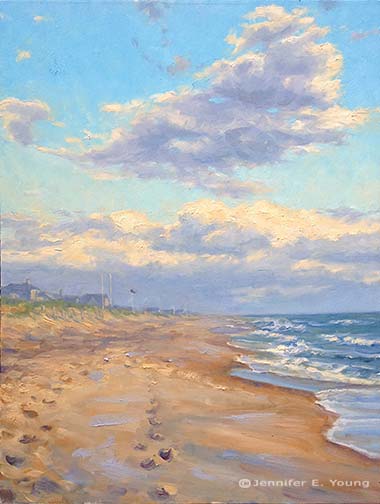Coastal landscape painting by Jennifer E Young, All Rights Reserved