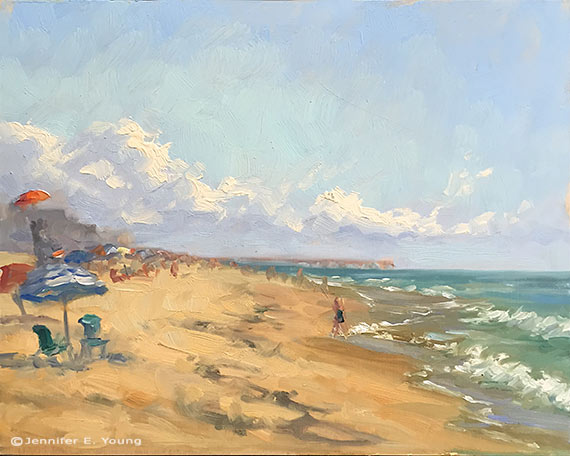 Plein air study of the OBX coastline by Jennifer E Young