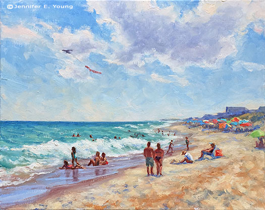 Outer banks beach landscape painting ©Jennifer E Young