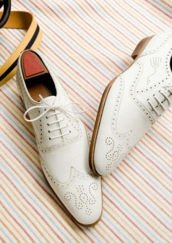 men's white wingtip dress shoes