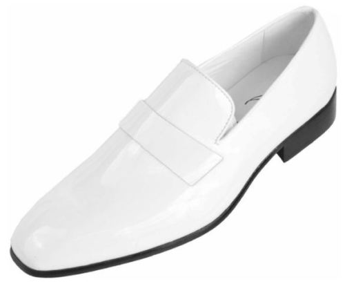 Men White Patent leather shoes 
