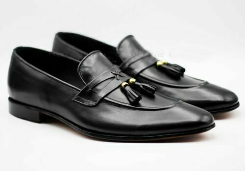 black slip on formal shoes