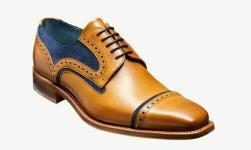 blue leather brogues mens