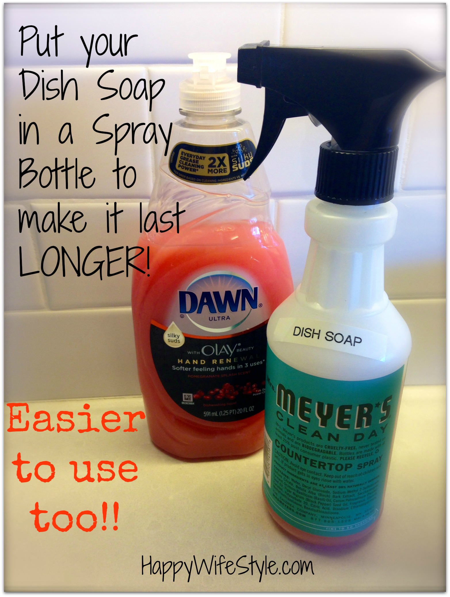 Put your Dish Soap in a spray bottle - lasts longer & easier to