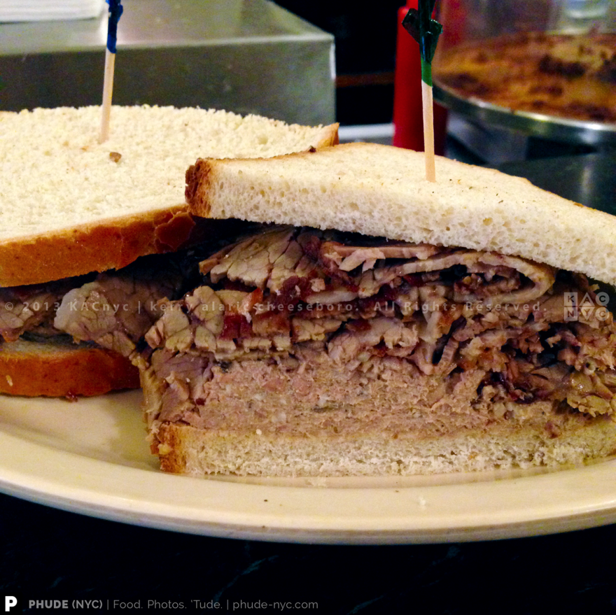 Brisket and Chopped Liver Sandwich