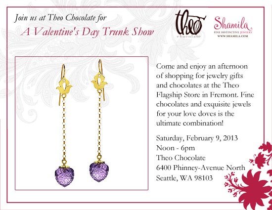 Valentine's Day Trunk Show at Theo Chocolate: Saturday February 9th